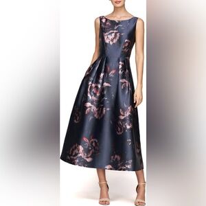 NWT Kay Unger Elsa Floral A-Line Cocktail Dress